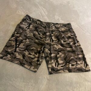 Vintage Killik Mens Camo Cargo Hiking Shorts Size 40 Grey Camouflage Stretch